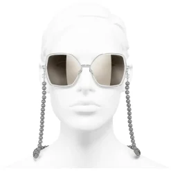 Chanel - Butterfly Sunglasses - Silver Gold - Chanel Eyewear - Avvenice