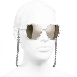 Chanel - Butterfly Sunglasses - Silver Gold - Chanel Eyewear - Avvenice