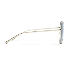 Chanel - Butterfly Sunglasses - Gold Light Blue - Chanel Eyewear - Avvenice
