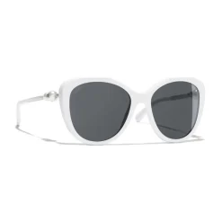 Chanel - Butterfly Sunglasses - White Gray - Chanel Eyewear - Avvenice