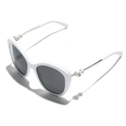 Chanel - Butterfly Sunglasses - White Gray - Chanel Eyewear - Avvenice