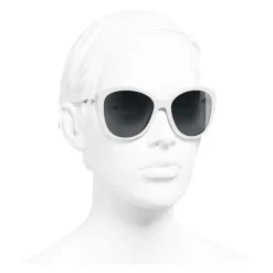 Chanel - Butterfly Sunglasses - White Gray - Chanel Eyewear - Avvenice