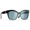 Chanel - Butterfly Sunglasses - Black Green Blue - Chanel Eyewear - Avvenice