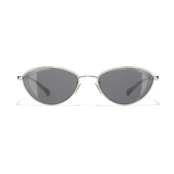Chanel - Cat Eye Sunglasses - Gold Gray - Chanel Eyewear - Avvenice