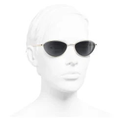 Chanel - Cat Eye Sunglasses - Gold Gray - Chanel Eyewear - Avvenice
