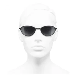 Chanel - Cat Eye Sunglasses - Black Gray - Chanel Eyewear - Avvenice