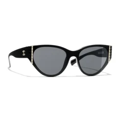 Chanel - Cat Eye Sunglasses - Black Gray - Chanel Eyewear - Avvenice