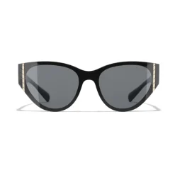 Chanel - Cat Eye Sunglasses - Black Gray - Chanel Eyewear - Avvenice