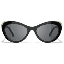 Chanel - Cat Eye Sunglasses - Black Gray - Chanel Eyewear - Avvenice