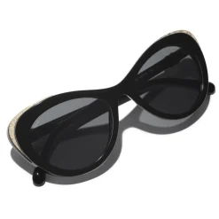 Chanel - Cat Eye Sunglasses - Black Gray - Chanel Eyewear - Avvenice