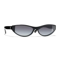 Chanel - Cat Eye Sunglasses - Black Gray - Chanel Eyewear - Avvenice