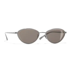 Chanel - Cat Eye Sunglasses - Dark Silver Brown - Chanel Eyewear - Avvenice