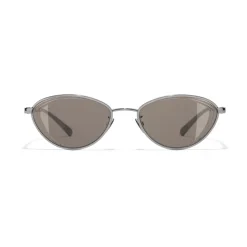 Chanel - Cat Eye Sunglasses - Dark Silver Brown - Chanel Eyewear - Avvenice