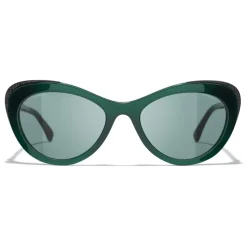 Chanel - Cat Eye Sunglasses - Green - Chanel Eyewear - Avvenice