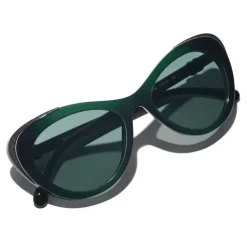 Chanel - Cat Eye Sunglasses - Green - Chanel Eyewear - Avvenice