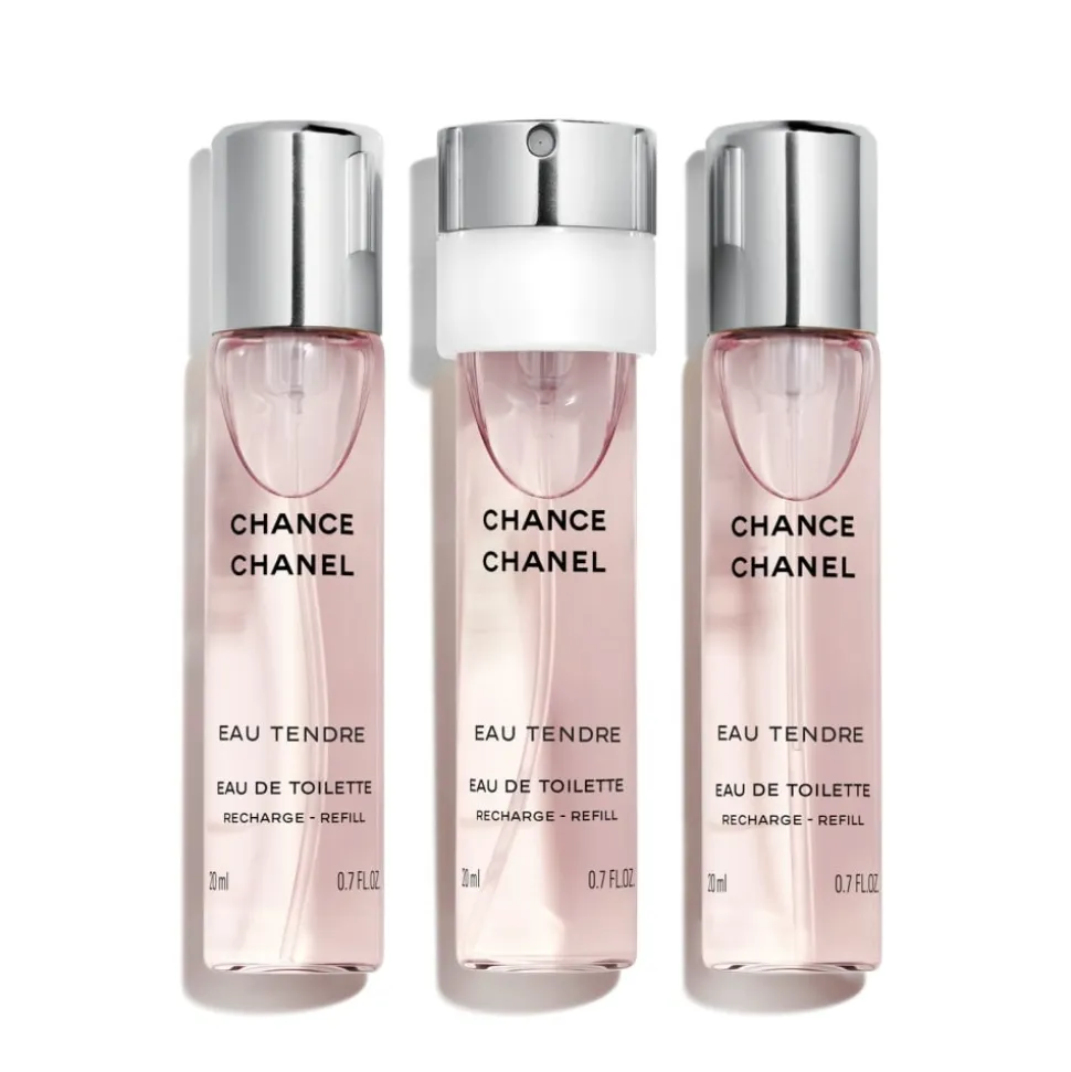 Chanel - CHANCE EAU TENDRE - Eau De Toilette Twist And Spray Recharge - Luxury Fragrances - 3x20 ml - Avvenice