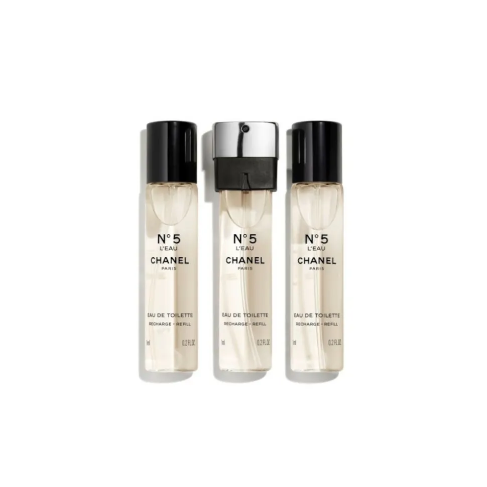 Chanel - N°5 L'EAU - Mini Twist And Spray Recharge - Luxury Fragrances - 3x7 ml - Avvenice