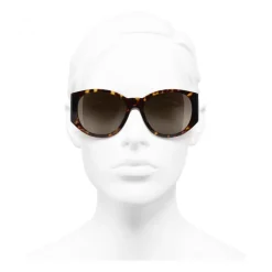 Chanel - Oval Sunglasses - Dark Tortoise Brown - Chanel Eyewear - Avvenice