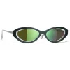 Chanel - Oval Sunglasses - Dark Green - Chanel Eyewear - Avvenice