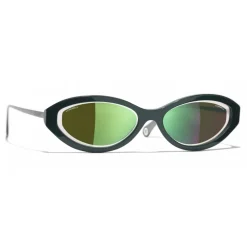 Chanel - Oval Sunglasses - Dark Green - Chanel Eyewear - Avvenice
