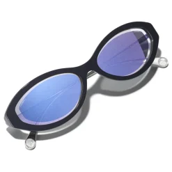 Chanel - Oval Sunglasses - Dark Blue - Chanel Eyewear - Avvenice