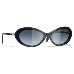 Chanel - Oval Sunglasses - Dark Blue - Chanel Eyewear - Avvenice