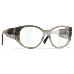 Chanel - Oval Sunglasses - Gray Transparent - Chanel Eyewear - Avvenice