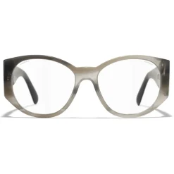 Chanel - Oval Sunglasses - Gray Transparent - Chanel Eyewear - Avvenice