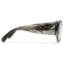 Chanel - Oval Sunglasses - Gray Transparent - Chanel Eyewear - Avvenice