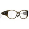 Chanel - Oval Sunglasses - Khaki Transparent - Chanel Eyewear - Avvenice
