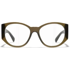 Chanel - Oval Sunglasses - Khaki Transparent - Chanel Eyewear - Avvenice