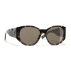 Chanel - Oval Sunglasses - Green Tortoise Brown - Chanel Eyewear - Avvenice