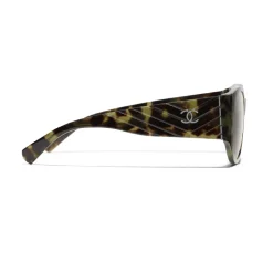 Chanel - Oval Sunglasses - Green Tortoise Brown - Chanel Eyewear - Avvenice