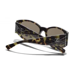Chanel - Oval Sunglasses - Green Tortoise Brown - Chanel Eyewear - Avvenice