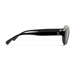 Chanel - Oval Sunglasses - Black Beige Brown - Chanel Eyewear - Avvenice