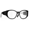 Chanel - Oval Sunglasses - Black Transparent - Chanel Eyewear - Avvenice