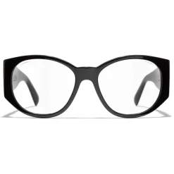 Chanel - Oval Sunglasses - Black Transparent - Chanel Eyewear - Avvenice