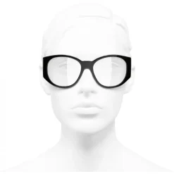 Chanel - Oval Sunglasses - Black Transparent - Chanel Eyewear - Avvenice