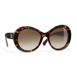 Chanel - Oval Sunglasses - Dark Tortoise Brown - Chanel Eyewear - Avvenice