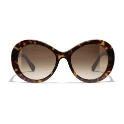 Chanel - Oval Sunglasses - Dark Tortoise Brown - Chanel Eyewear - Avvenice