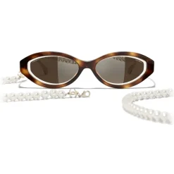 Chanel - Oval Sunglasses - Tortoise Brown - Chanel Eyewear - Avvenice