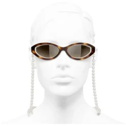 Chanel - Oval Sunglasses - Tortoise Brown - Chanel Eyewear - Avvenice