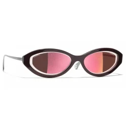 Chanel - Oval Sunglasses - Dark Red - Chanel Eyewear - Avvenice