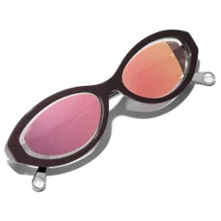 Chanel - Oval Sunglasses - Dark Red - Chanel Eyewear - Avvenice