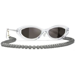 Chanel - Oval Sunglasses - Transparent Gray - Chanel Eyewear - Avvenice
