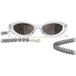Chanel - Oval Sunglasses - Transparent Gray - Chanel Eyewear - Avvenice
