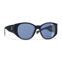 Chanel - Oval Sunglasses - Dark Blue - Chanel Eyewear - Avvenice