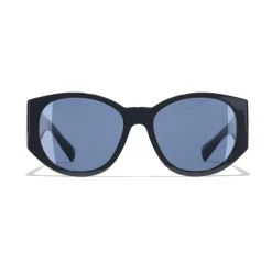 Chanel - Oval Sunglasses - Dark Blue - Chanel Eyewear - Avvenice