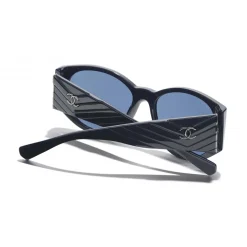 Chanel - Oval Sunglasses - Dark Blue - Chanel Eyewear - Avvenice