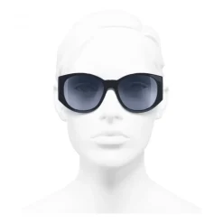 Chanel - Oval Sunglasses - Dark Blue - Chanel Eyewear - Avvenice